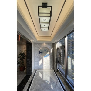 高端大氣文化墻 新中式風，超大玄關(guān)通透，這個家給我滿滿的儀式感